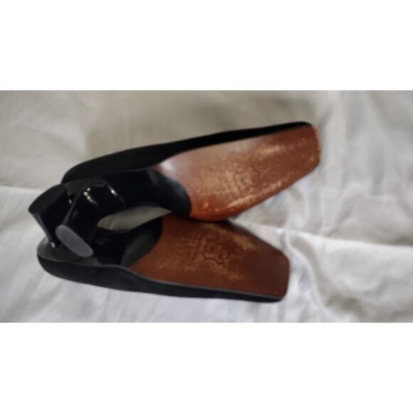 Stuart Weitzman Shoes Womens Size 6.5B Black Suede Pump Square Toe 2.5in Heel - Picture 8 of 9